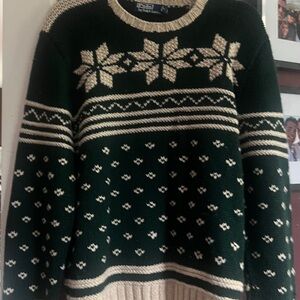 Ralph Lauren Black and Cream Knit Sweater